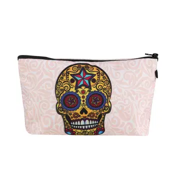 

Skull Printed Fashion Cosmetic Organizer Bag Women Makeup Brushes Organizer Bags Women Travel Storage Bag Mini Bag For Gifts