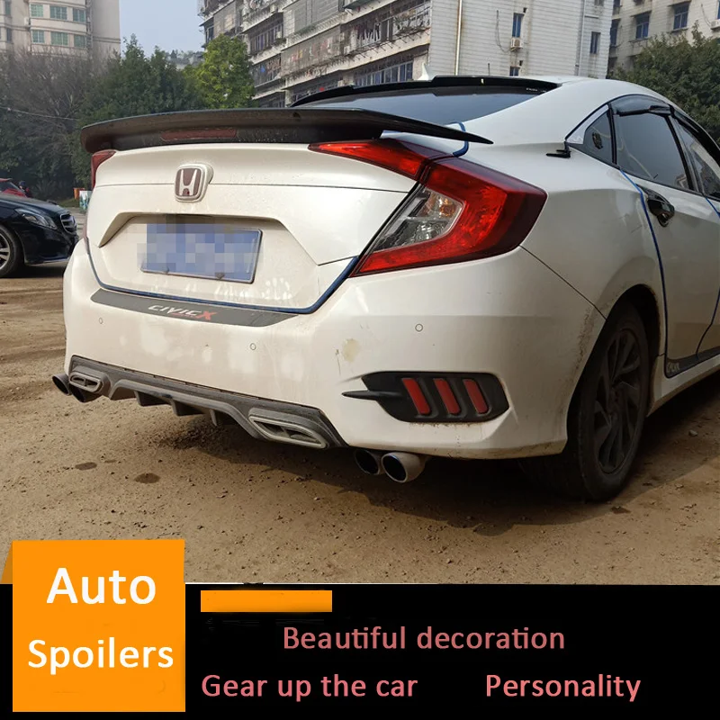 Для Honda Civic спойлер 2016 2018 со светодиодным тормозным светильник высокого качества