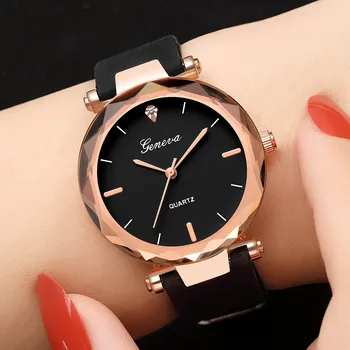 

Luxury Women Bracelet Watches Fashion Women Dress Fashion Womens Ladies Watches Geneva Silica Band Analog Quartz Wrist Watch