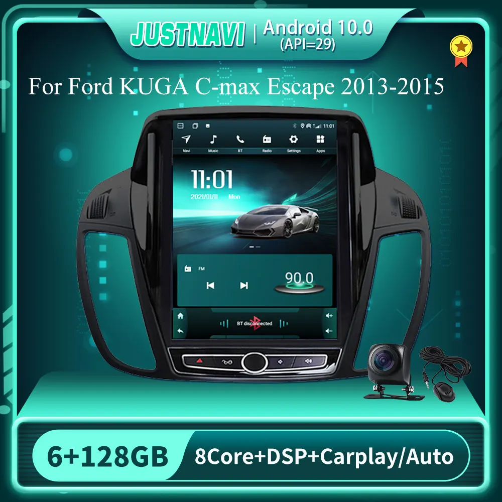 Вертикальный автомобильный радиоприемник 6G 128G Android 10 0 мультимедиа для Ford KUGA C-max