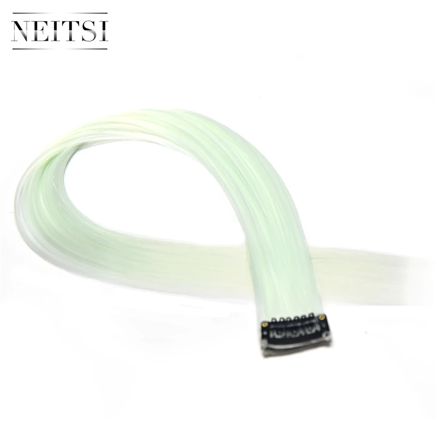 Neitsi 20 ''один набор Прямой зажим-невидимка в одной части синтетические волосы для наращивания Радужный цвет красочные волосы 5 цветов 10 шт./компл