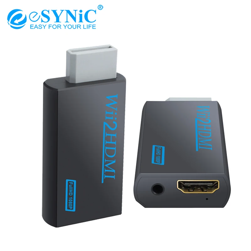 ESYNiC для wii в HDMI конвертер адаптер FullHD 1080P 720P 2HDMI 3 5 мм разъем стерео аудио адаптер| |