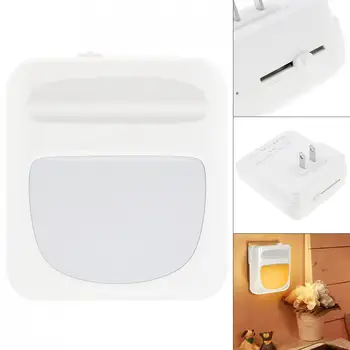 

Plug-in Dimmable LED Night Light with Smart Sensor Dusk to Dawn Wall Light for Bedroom Bathroom Stairs Kitchen Hallway