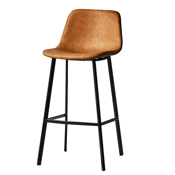

Bar Chair Northern Europe Net Red Soft Bag Simple Modern Bar Milk Tea Coffee Shop Light Luxury Household Iron Stool
