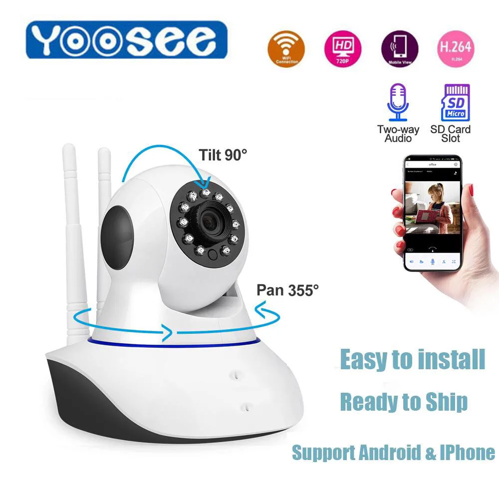 

Yoosee Wifi IP Mini PTZ Dome Camera Wireless 1080P ONVIF Two Way Audio P2P SD card Slot For CCTV Home Surveillance IP Monitor