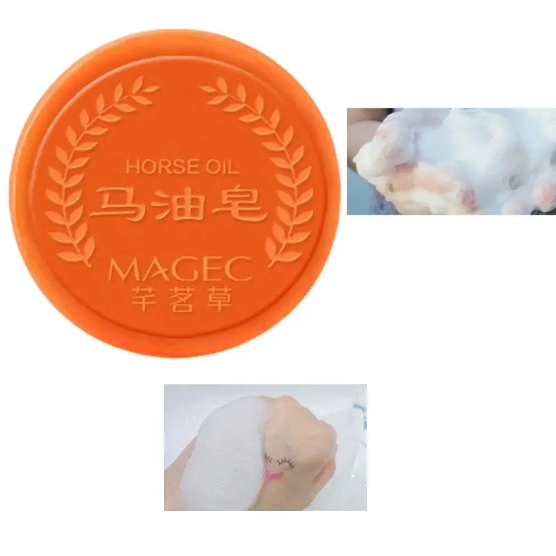 Horse Oil Facial Soap Clean Blackhead Care Soap Natural Moisturizing Treatment Repair Whitening Handmade Soap Q0KD Horse Oil Facial Soap Clean Blackhead Care Soap Natural Moisturizing Treatment Repair Whitening Handmade Soap Q0KD