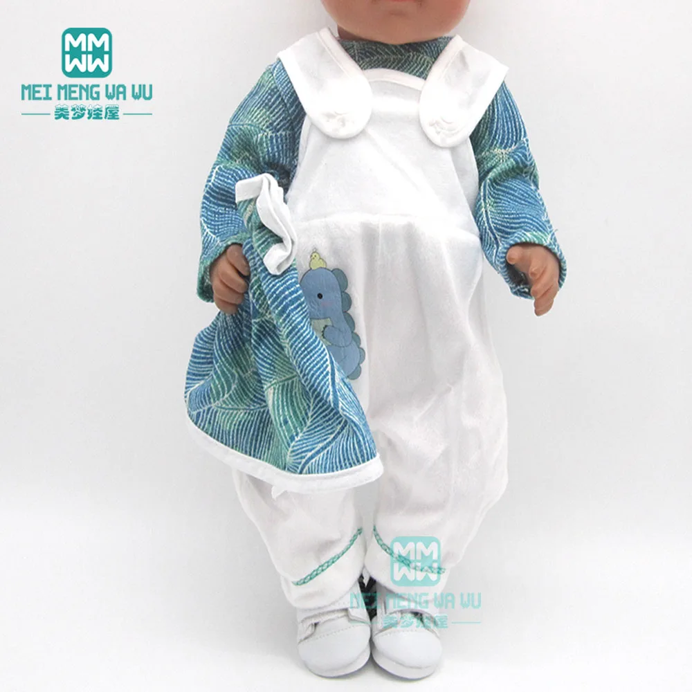 Одежда для куклы, размер 43 см, модная футболка для новорожденных и юбка с модными штанами на подтяжках платье для девочек подарок для детей