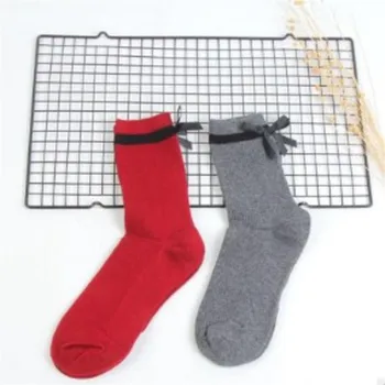 

Japanese Autumn New Heel Calibration Bow Cotton Breathable Pile Socks Sweet Socks Factory Direct