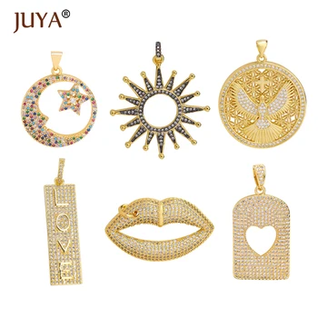 

JUYA Copper Charms Exquisite Necklace Pendants Brass Micro Pave Cubic Zirconia Charms Pendants for Jewelry Making Hand Made