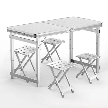 Folding Table Outdoor Stall Push Industry Simple Folding Table and Chair Upgrade Square Tube Is Stable