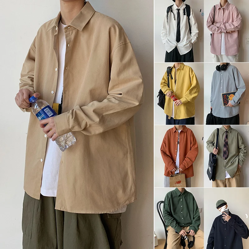 2020 Plus Size Shirts Fashion Loose Fit Long Sleeve Shirts Mens Cotton Dress Shirt Casual Dress Shirt for Men Street Clothing 2020 Plus Size Shirts Fashion Loose Fit Long Sleeve Shirts Mens Cotton Dress Shirt Casual Dress Shirt for Men Street Clothing