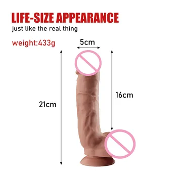 Big dildo soft and sexy huge big penis sex toys for women with powerful suction cup butt plug massager clitoral stimulator 5