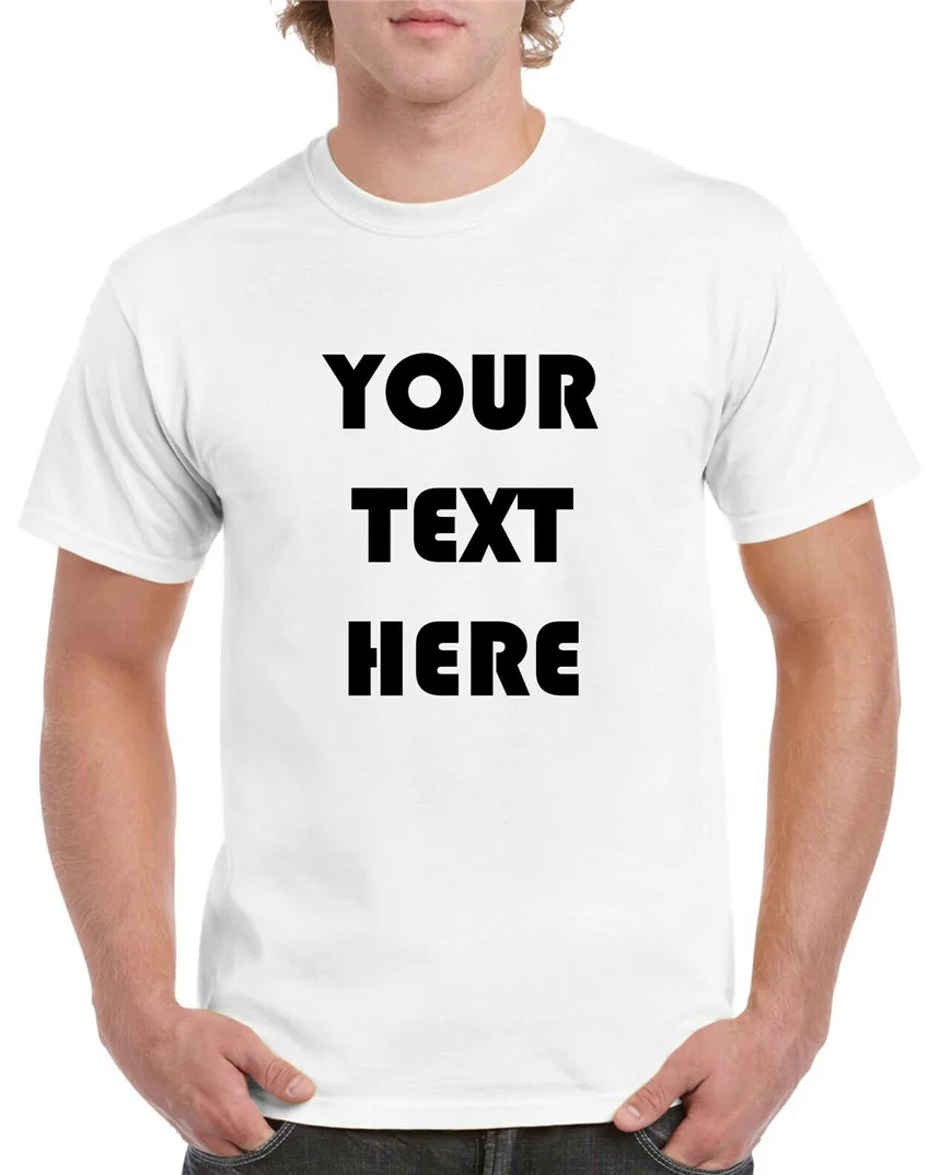 PERSONALIZED CUSTOM PRINT YOUR OWN TEXT ON T-SHIRT CUSTOMIZED TEE MEN'S FASTSHIP Hip-hop Tee Shirt |