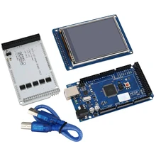 3," TFT lcd сенсорный+ 3,2 дюймовый щит Мега щит+ для Mega2560 R3 с Usb кабелем для Arduino
