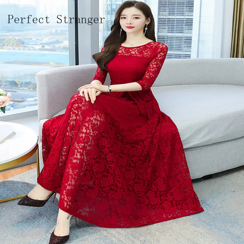 Vestido Elegante Vestidos Debajo Rodilla Encaje Vestidos Debajo De