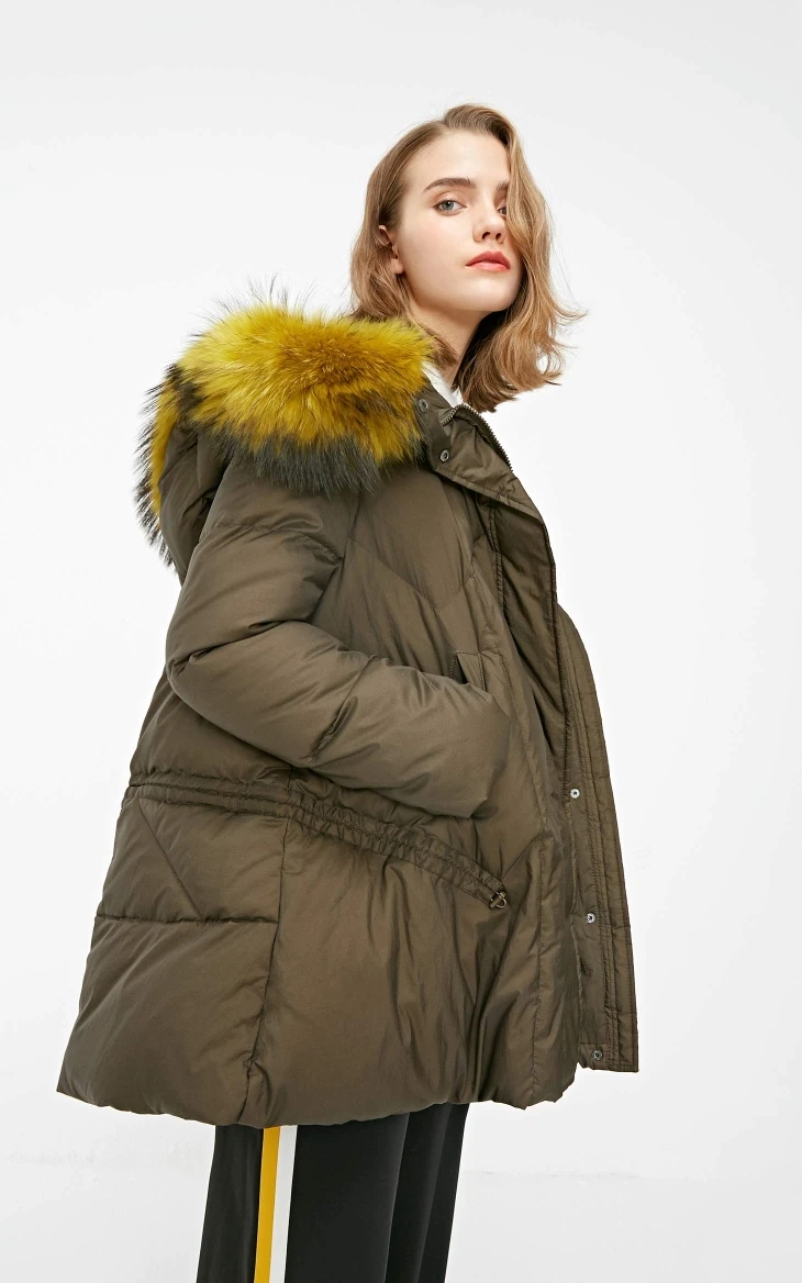 Vero Moda Женская куртка-пуховик с капюшоном из меха енота на шнурке | 318423539