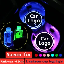 1X Светодиодные Автомобильные фары с логотипом для BMW Audi Mercedes Benz Ford Volkswagen Toyota Dodge Honda Mini Smart светящиеся аксессуары