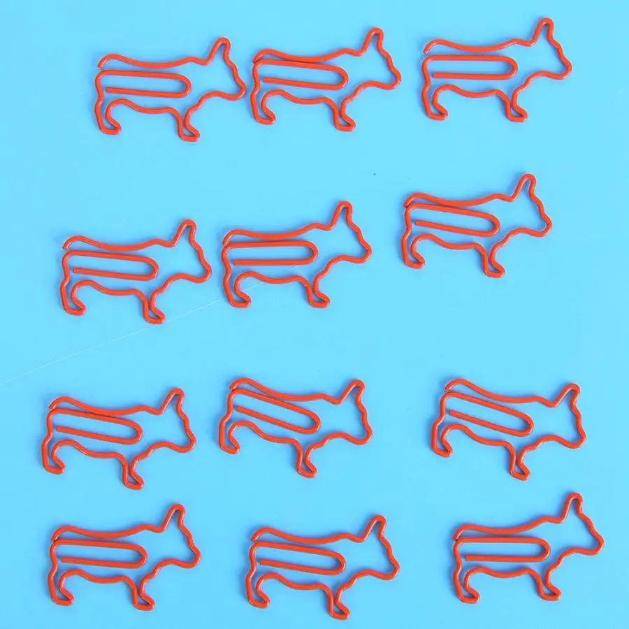 12Pcs Paper Clip Dog Cartoon Shape Photos Tickets Notes Stationery Office Binder Clip School Supplies