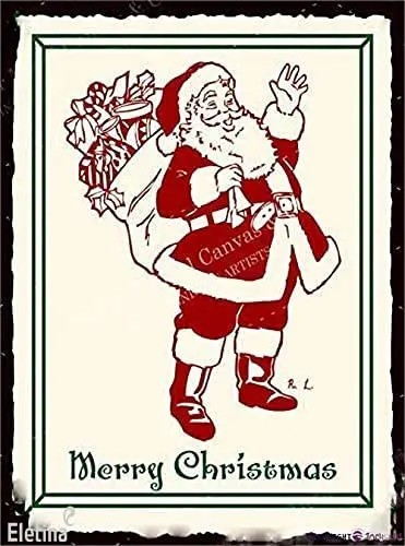 

Eletina twinkle Vintage Metal Tin Sign Santa Toy Bag Metal Art Sign Christmas Tin Sign Meppy Ehpistmae Aluminum Sign 20 x 30 cm