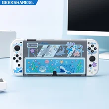 GeekShare Nintendo Switch custodia OLED Shark Party Hard Shell trasparente Split Joy-con custodia protettiva per Switch OLED New Shell