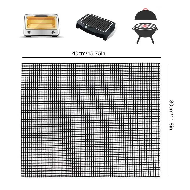 BBQ Grill Mesh Barbecue Grill Mat 1Pcs Barbecue Grilling Mats Grid Shape Reusable