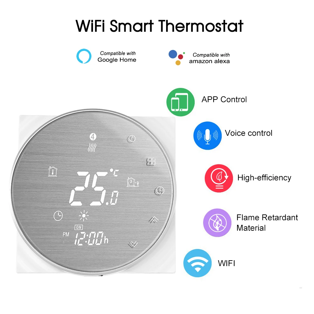 Wifi Smart Water/Gas Boiler Thermostat Tuya Remote Control Backlight Weekly Programmable LCD Touch Screen Temperature Controller
