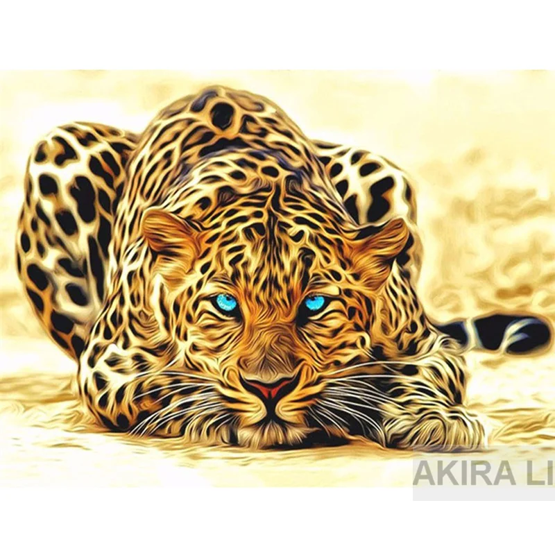 

Full Drill Square/Round 5D DIY "Leopard Tiger" Diamond Painting Family 3D Embroidery Cross Stitch 5D Home Decor Gift C4