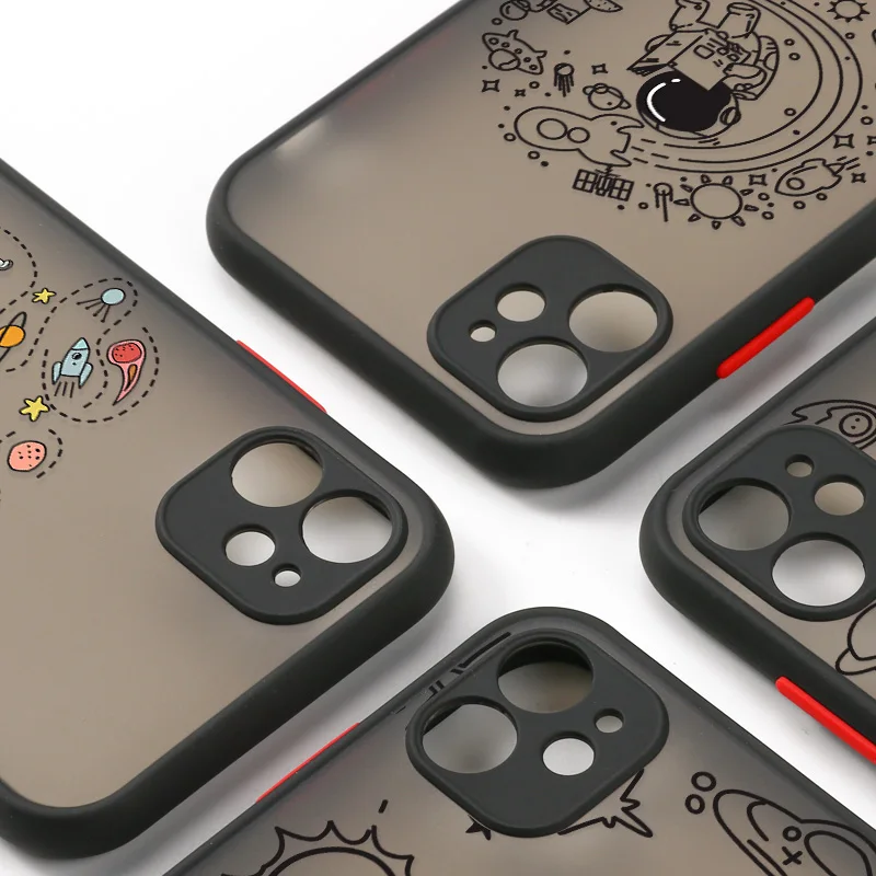 Case For Huawei P30 Pro Case P50 P40 Lite Hard Fundas Honor 8X 9A 20 10X 30 Lite Nova 5T Cartoon Astronaut Cover Lens Protection