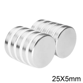 

1/2/5/10/20/50PCS 25x5 mm Permanent Magnetic 25mmx5mm Bulk Steel Round Magnets 25x5mm Neodymium Disc Magnet 25*5 mm circular 25