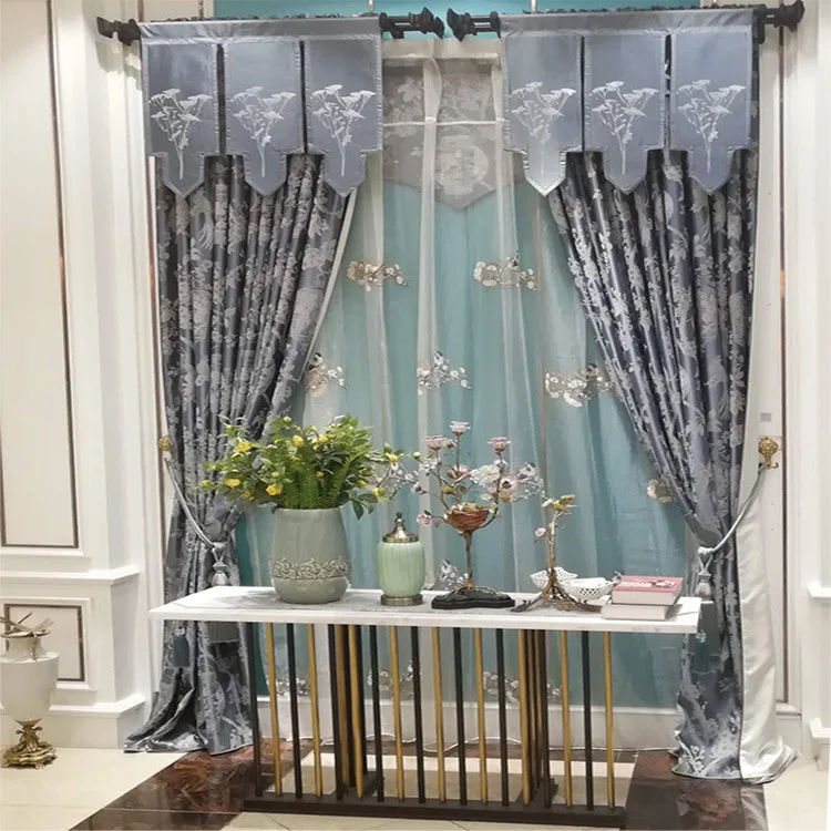 

New Chinese Style Flower Bird High Precision Simulation Silk Flower Study Curtains for Living Room and for Bedroom