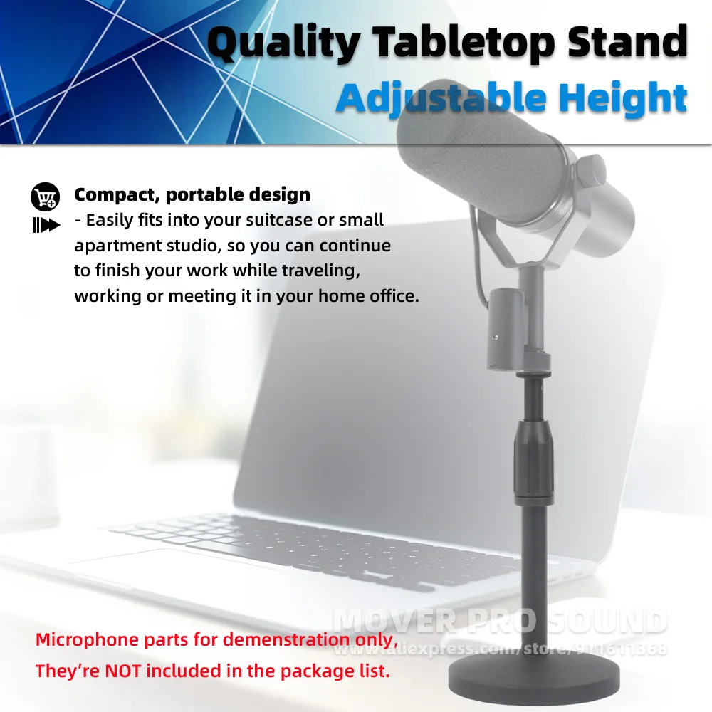 para Shure Sm7b sm 7b b Mic Altura Ajustável Mesa Estilo Microfone Suporte de Mesa Suporte de Mesa Suporte de Mesa Titular Boom Montagem - Image 2