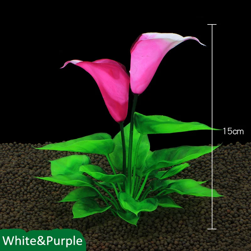 Artificial Aquarium Lotus Plant Decoration Landscaping Water Grass Fish Tank Ornaments Lotus Flower Aquatic Decor Background