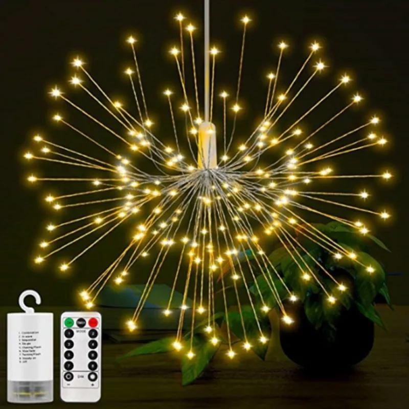 costco string lights Christmas Lights 180/120 LED Fireworks Lamp Explosion String Light Waterproof Copper Wire Lamp With Remote Home Decoration Lamp solar powered outdoor string lights String Lights