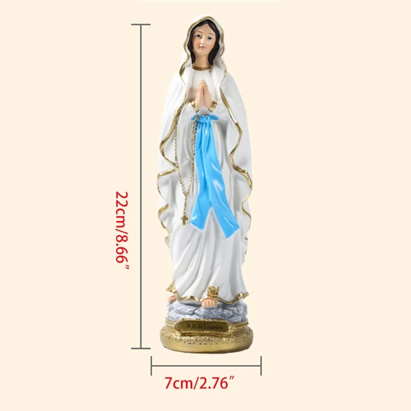 Our Lady of Lourdes Blessed Virgin Mother Mary Catholic Religious Gift Colored Resin Figurine Statue patch emblems,ornament crafts,miniature figurines,resin ornaments,miniature ornament,lucky cat statue,resin crafts,miniature duck figurines,crystal ornament,celtic knot charms