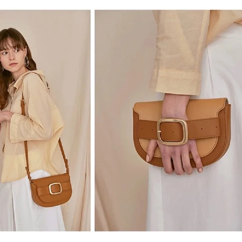 

Saddle Bag Leather Purses And Handbags For Women 2019 Patchwork French Design Shoulder Crossbody Bags Party Evening Clutches Bag