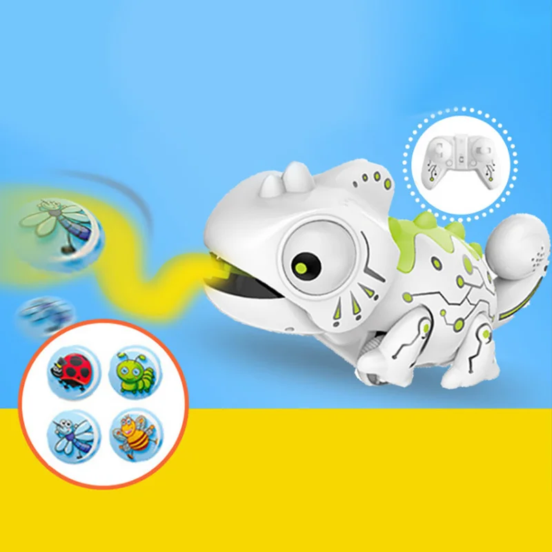 Интеллектуальный RC Eat Bugs игрушечный Хамелеон 2,4 ГГц пульт дистанционного управления игрушка RC животное обесцвечивание тела и глаз RC игрушечный хамелеон
