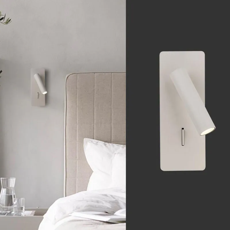 wall mounted bedside lights 3W LED Wall light 350 Degree Rotation Adjustable wall lamp Hotel Bedroom Bedside Study Reading lamp With switch USB Interface plug in wall lights