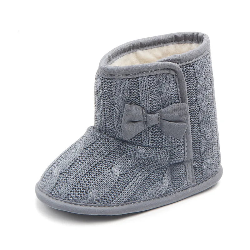 Baby Infant Shoes Winter Warm Soft Crib Shoes For Girls Plus velvet Bowknot Ankle Snow Boots First Walkers 0-18 Months
