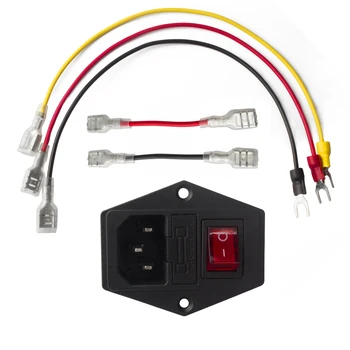 

Simax3D15A 250V power switch AC 3pin AC power socket, three switches with red three rocker switches, fused for 3D printer access