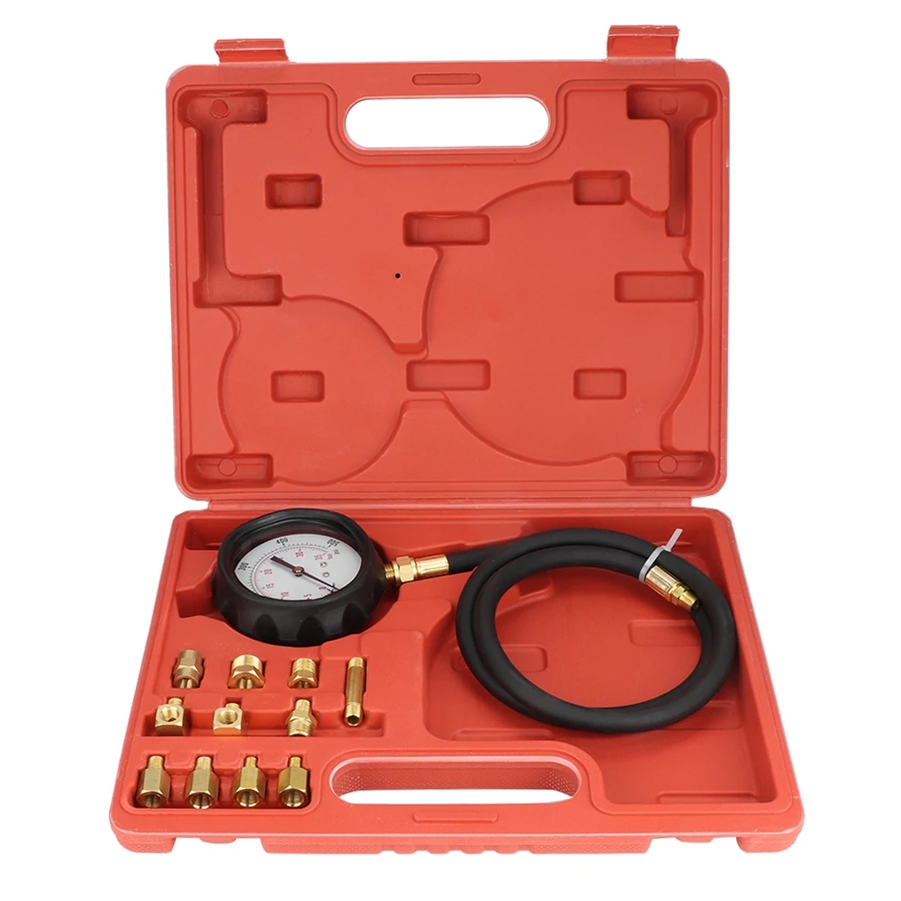 13Pcs Universal Car Oil Pressure Guage System Engine Compression Tester