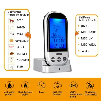 

Wireless Food Cooking Thermometer LCD Barbecue Timer Digital Temperature Gauge Kitchen accessories