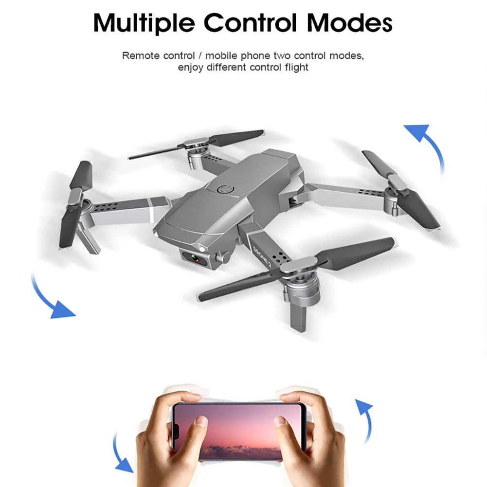 E68 Радиоуправляемый Дрон 2,4 ГГц wifi FPV складной Квадрокоптер Безголовый режим видео перезаряжаемый детский подарок удержание высоты HD камера пластик