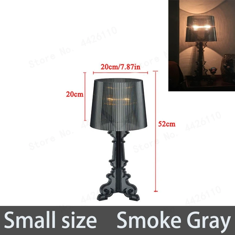 Modern Ghost Shadow Clear Transparent Acrylic Table Lamps Light Bedroom Bedside Study Acrylic Desk Lamps Simple Light - Цвет корпуса: Small  Smoke Gray