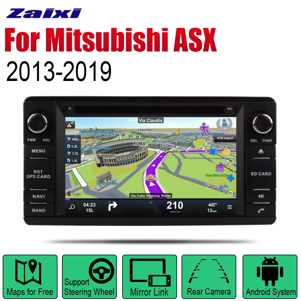 Автомагнитола ZaiXi 2 Din для Mitsubishi ASX 2013 ~ 2019 GPS навигация BT Wi Fi карта мультимедийная