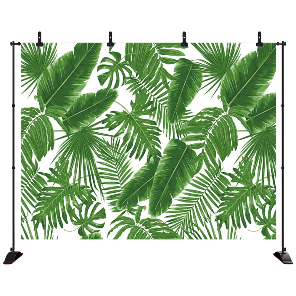 

Summer Tropical Backdrops Green Palms Tree Leaves Baby Birthday Party Portrait Photography Backgrounds Photocall Photo Studio