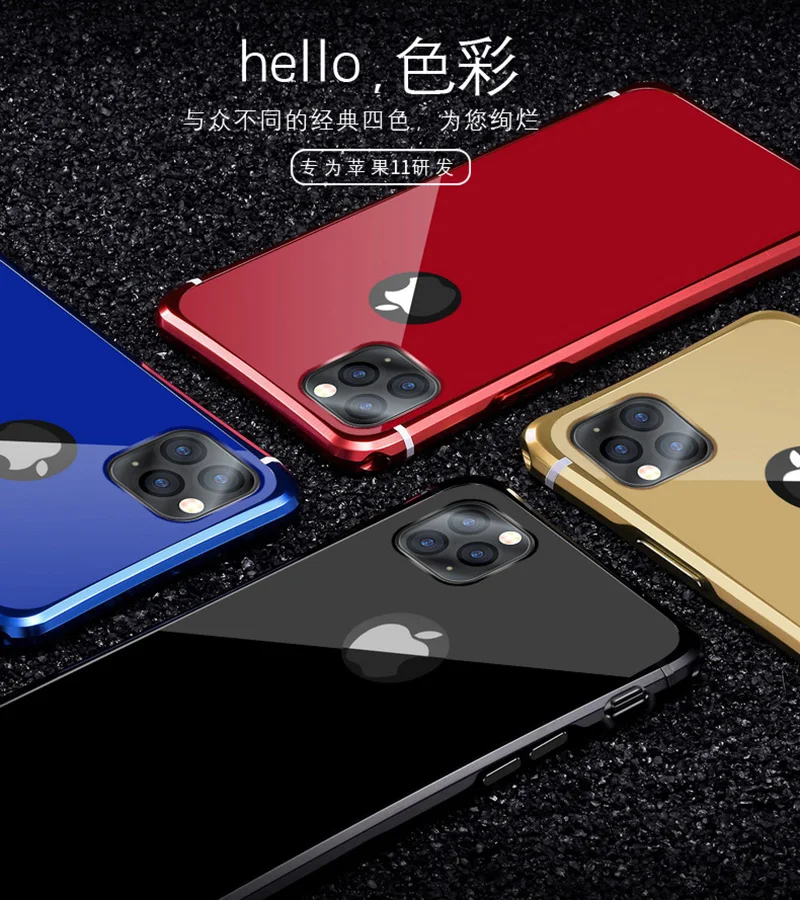 Bitingly металлический каркас чехол для iPhone 11 Pro Max тонкий противоударный Прочный металлический корпус чехол для iPhone 11Pro Max защитный ковер