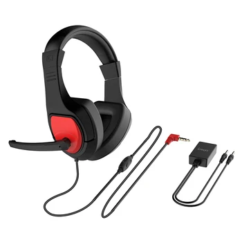 

3.5mm Plug Wired Gaming Headset Over-Ear Surround Sound Headphone With Mic 2 In 1 Adapter Cable For N-Switch PC Cellphone