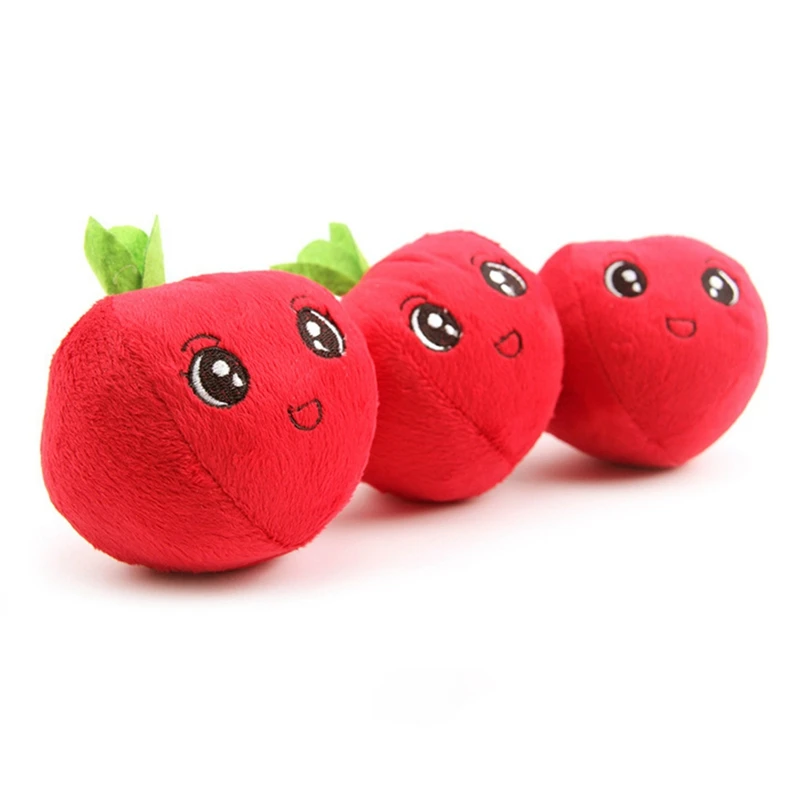 

Apple Shape Dog Toys Pet Dog Cotton Chew Toy Funny Pup Chew Squeaky Plush Play Sound Toys Interactive Cleaning Pet Products
