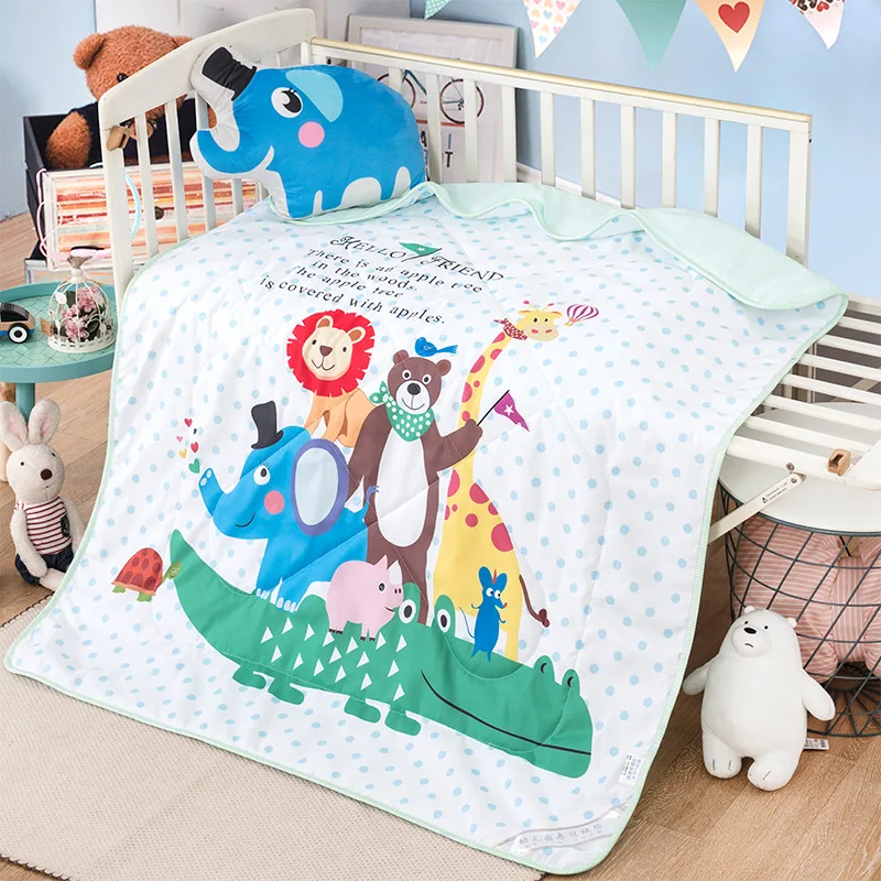 

Kindergarten Blanket Summer Children Summer Blanket Airable Cover Cartoon Summer Quilt Infant Nap Thin Blanket