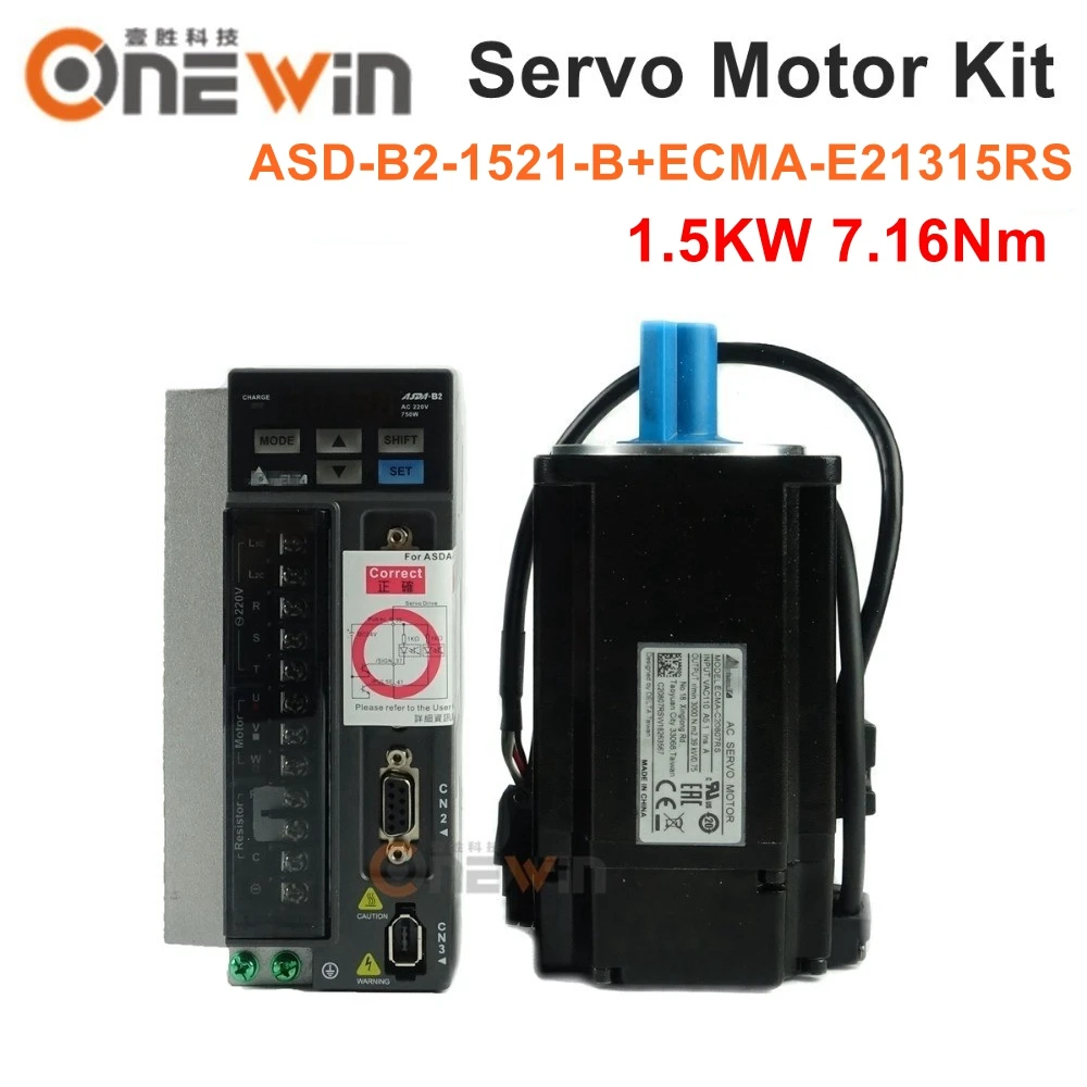 new and original 1.5KW AC servo motor drive kit ECMA-E21315RS + ASD-B2-1521-B 3M cable 7.16NM 2000rpm 130MM | Обустройство дома